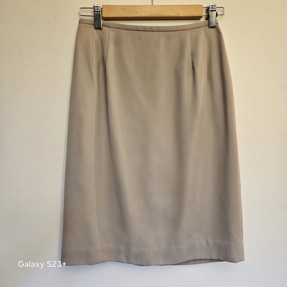 NWT Amanda Smith Petite Skirt Womens 6P Sizzle Taupe Gray Pencil Career Midi